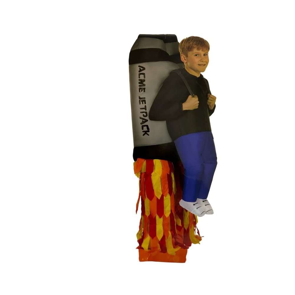Unisex Kids Inflatable Halloween Costume Jet Pack Inflatable Costume with Rocket